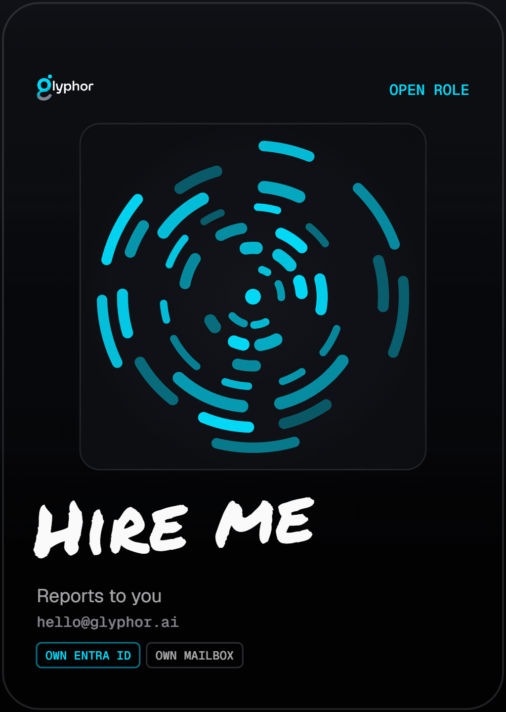 Open role. Hire me. Reports to you. hello@glyphor.ai.